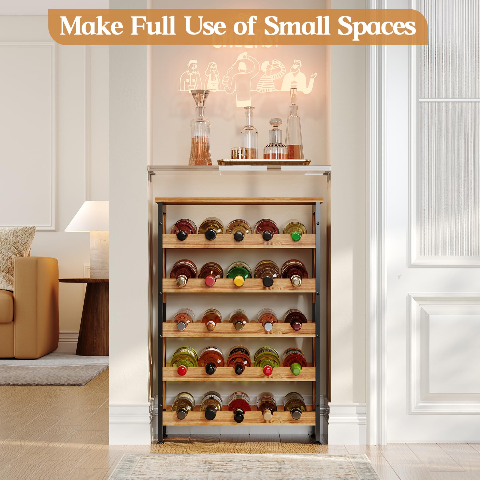 25-Bottle Freestanding Wine Rack