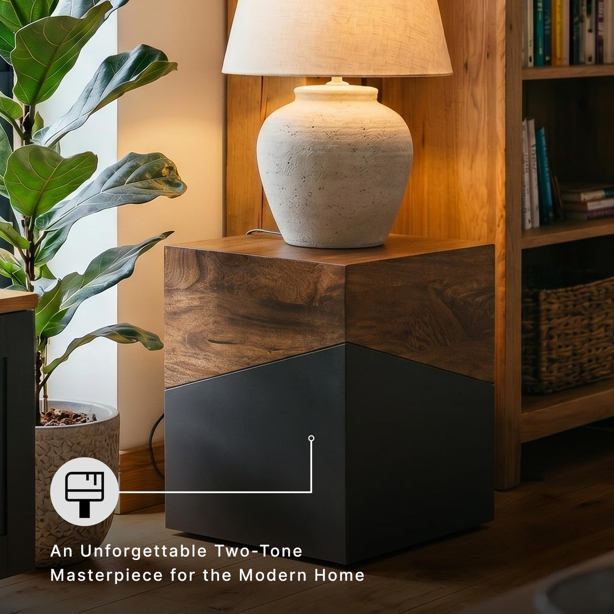 Signature Design by Ashley Accent End Table, Trailbend, Brown/Gunmetal