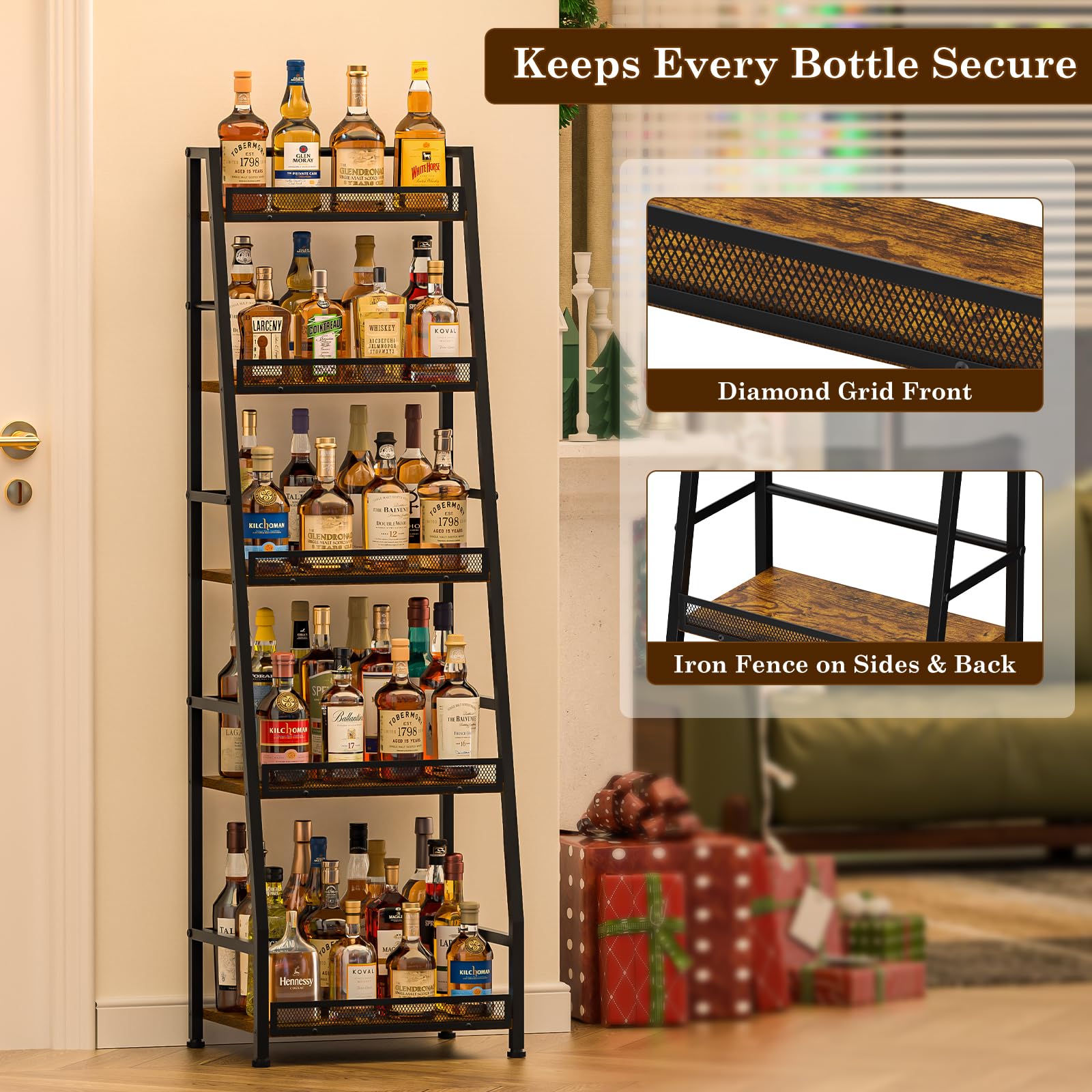5-Tier Freestanding Wine Rack