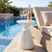 COSIEST Mushroom MgO Concrete Side Table, Weatherproof Patio End Table