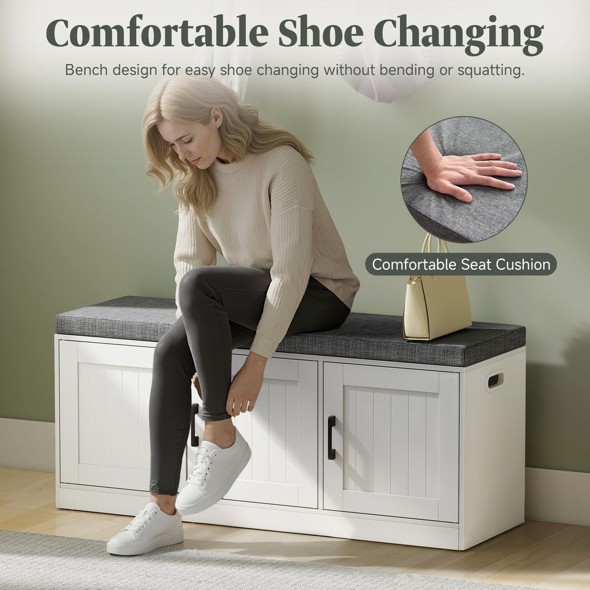Padded Shoe Storage Bench