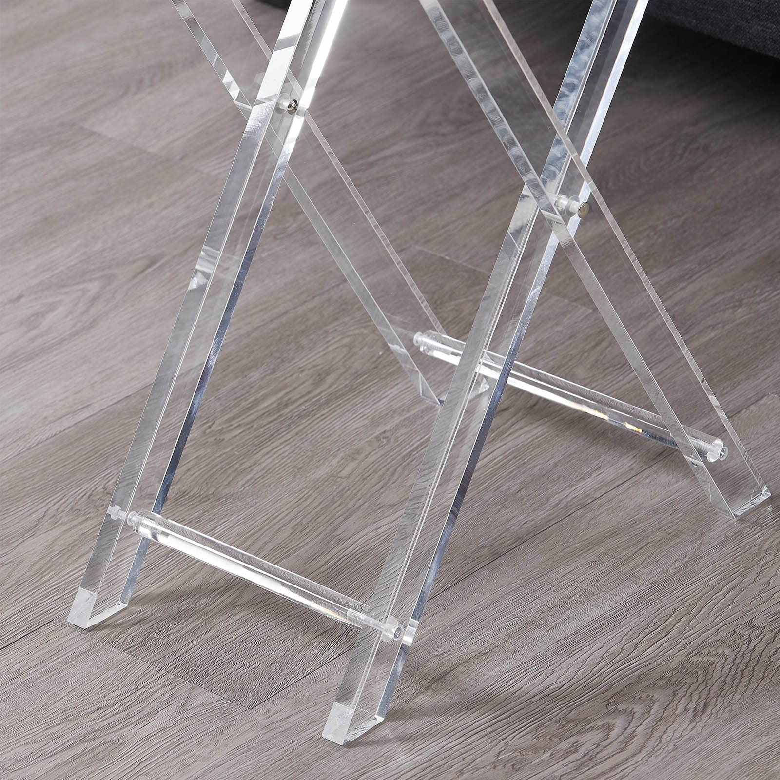 Clear Acrylic Folding Side Table with Handle