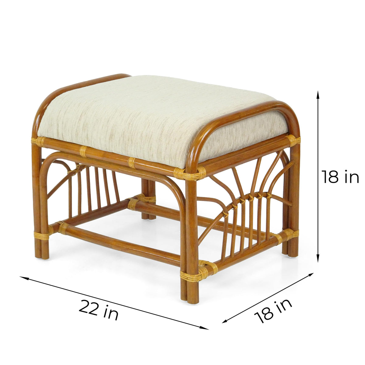 Rattan Ottoman with Cushion