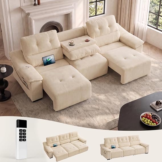 Chenille Power Reclining Sofa