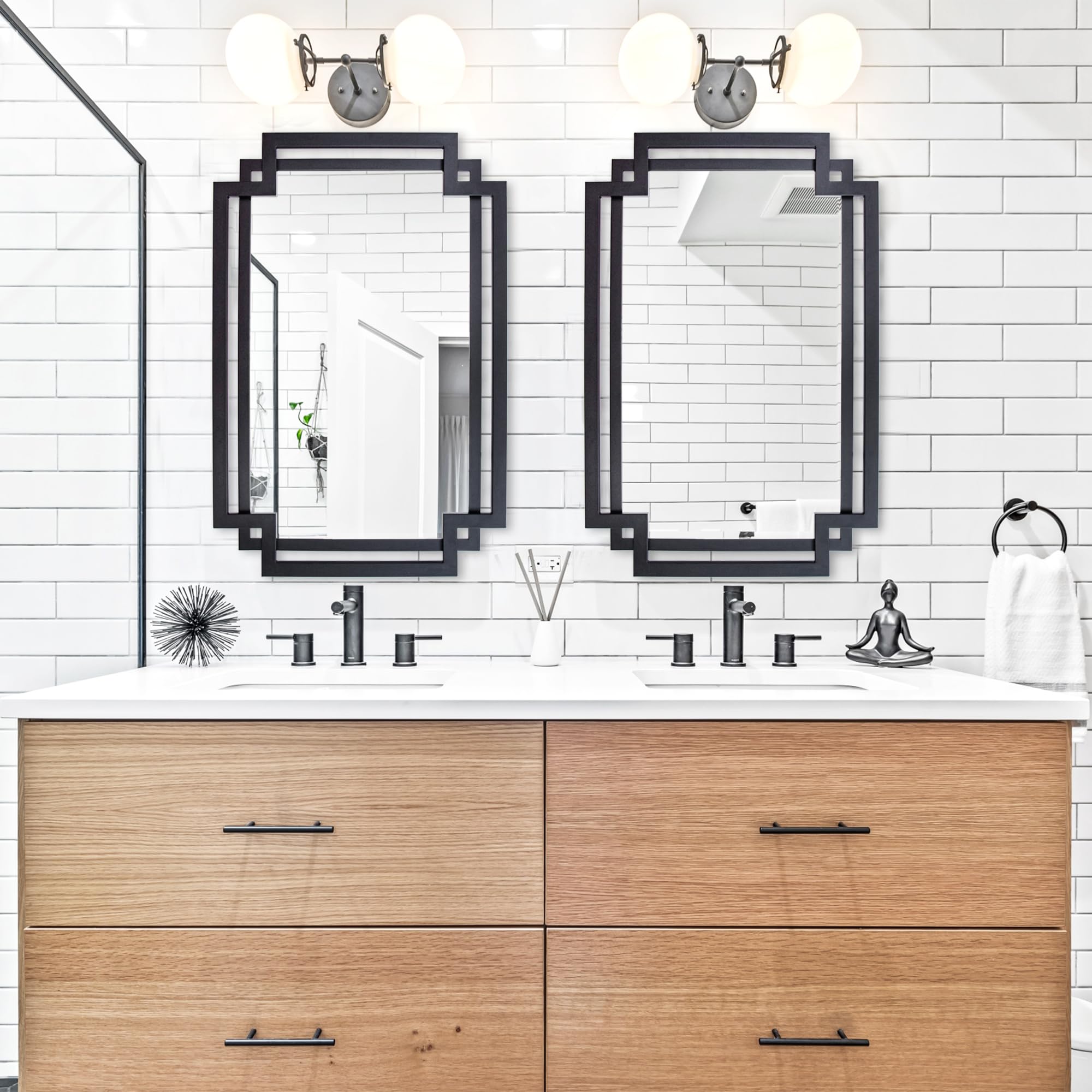Geometric Black Wall Mirror