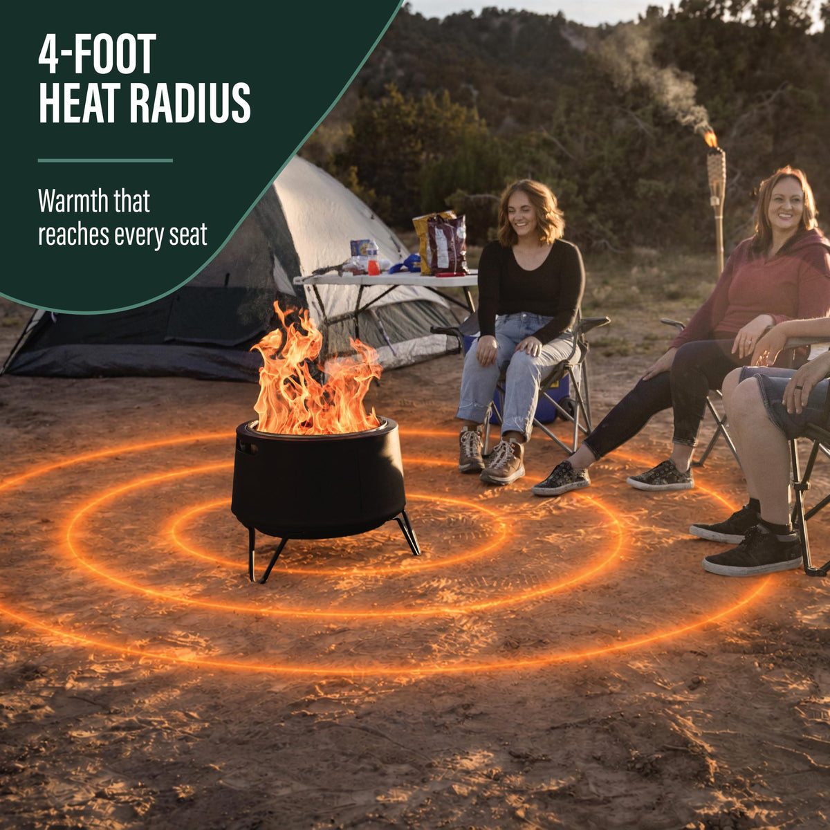 TIKI Social 20-Inch Portable Smokeless Outdoor Wood Burning Fire Pit