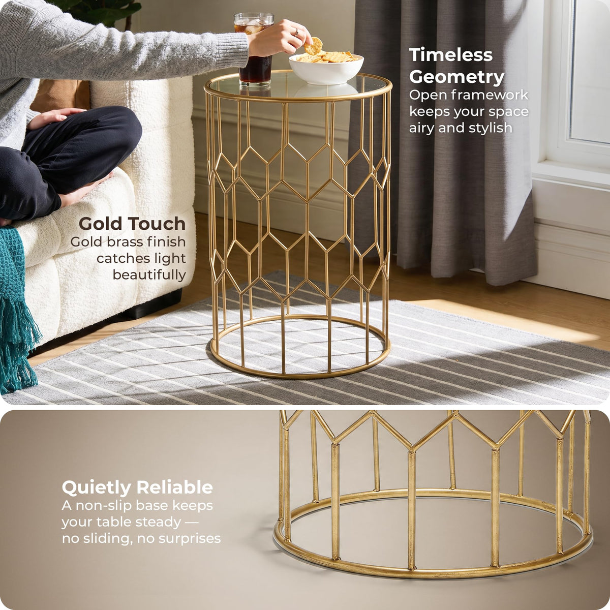 Round Glass Side Table