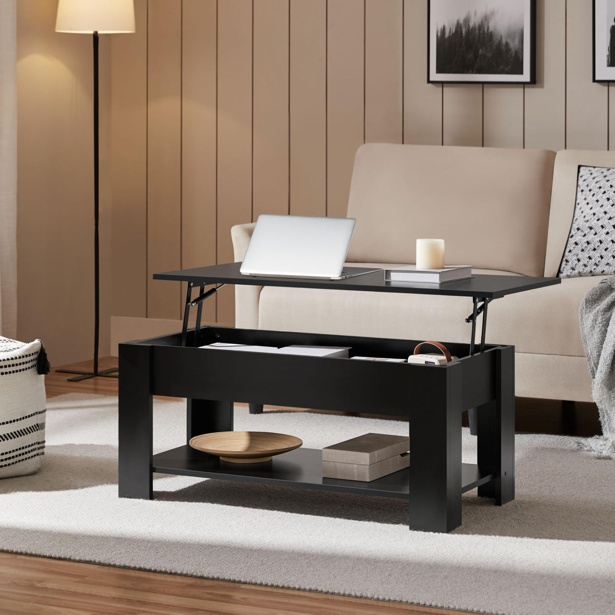 Yaheetech Lift Top Coffee Table and End Table Sets, 3-Piece Living Room Set