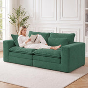 Green Corduroy Sleeper Loveseat