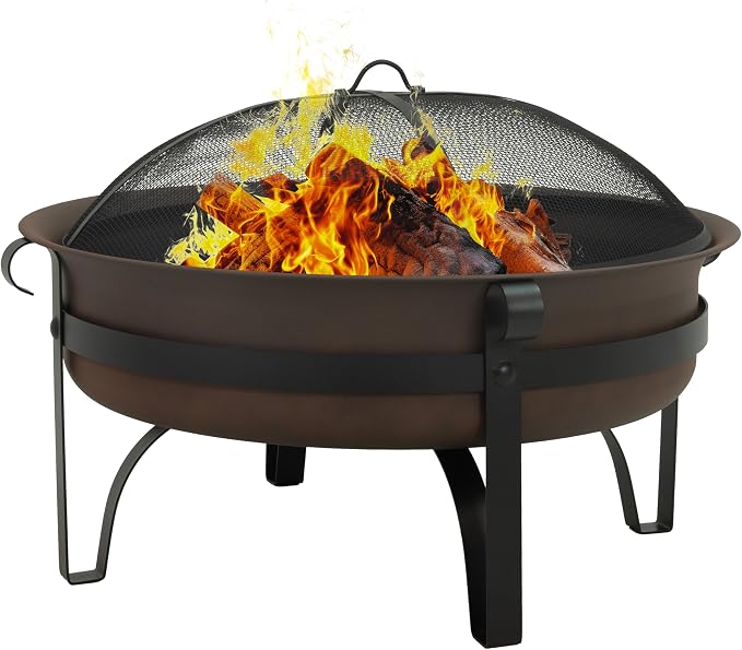 Round Wood-Burning Fire Pit