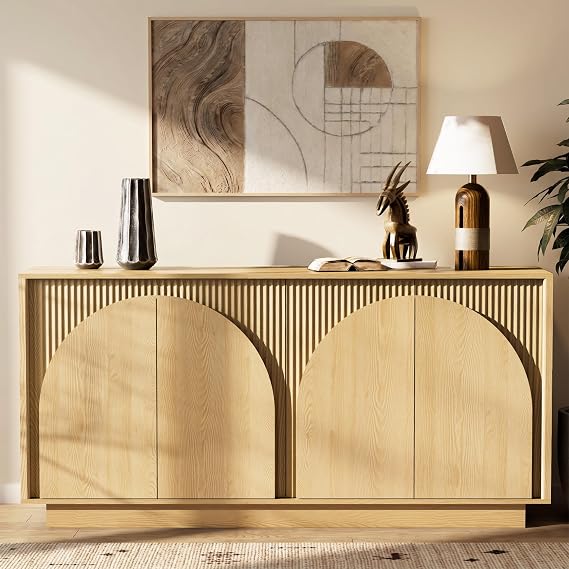 Black Fluted Sideboard with Arched Doors
