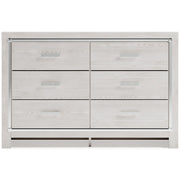 6-Drawer Glam Dresser with Chrome Accents