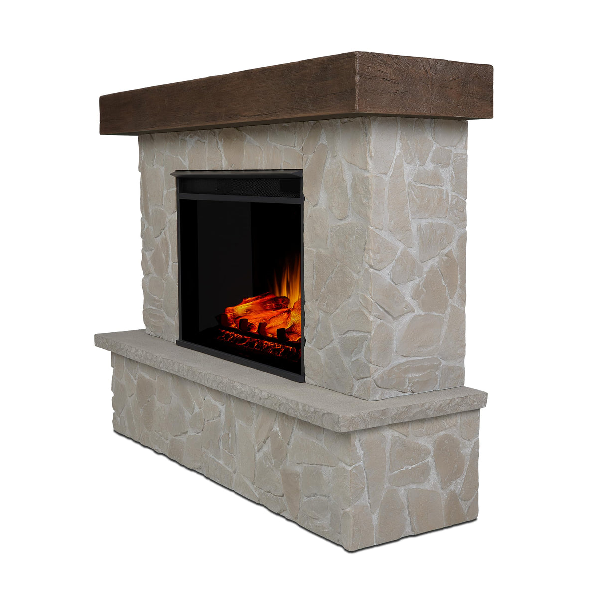 Stone-Look Electric Fireplace