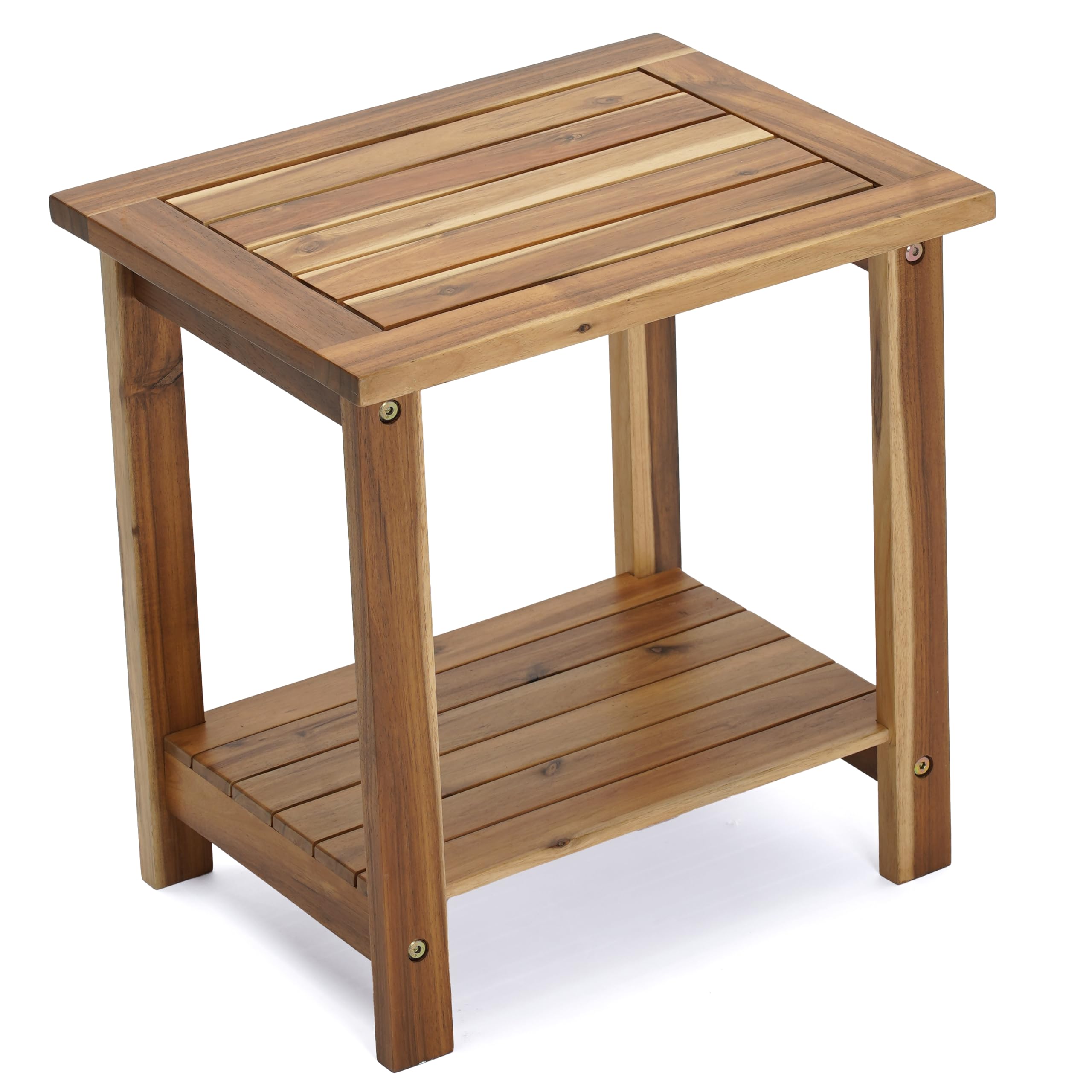 Acacia Wood 2-Tier Side Table