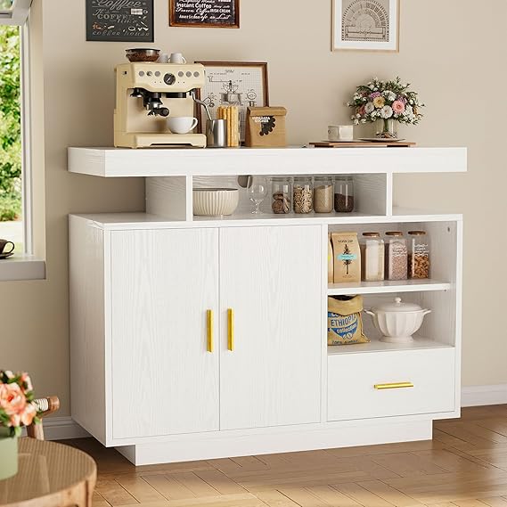 Buffet Cabinet with LED Light & Power Outlet