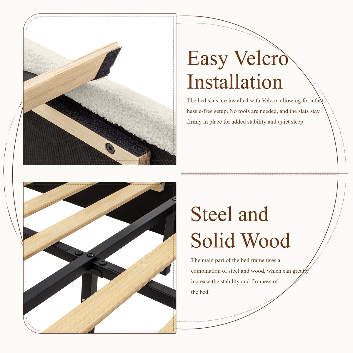 Full Boucle Bed Frame