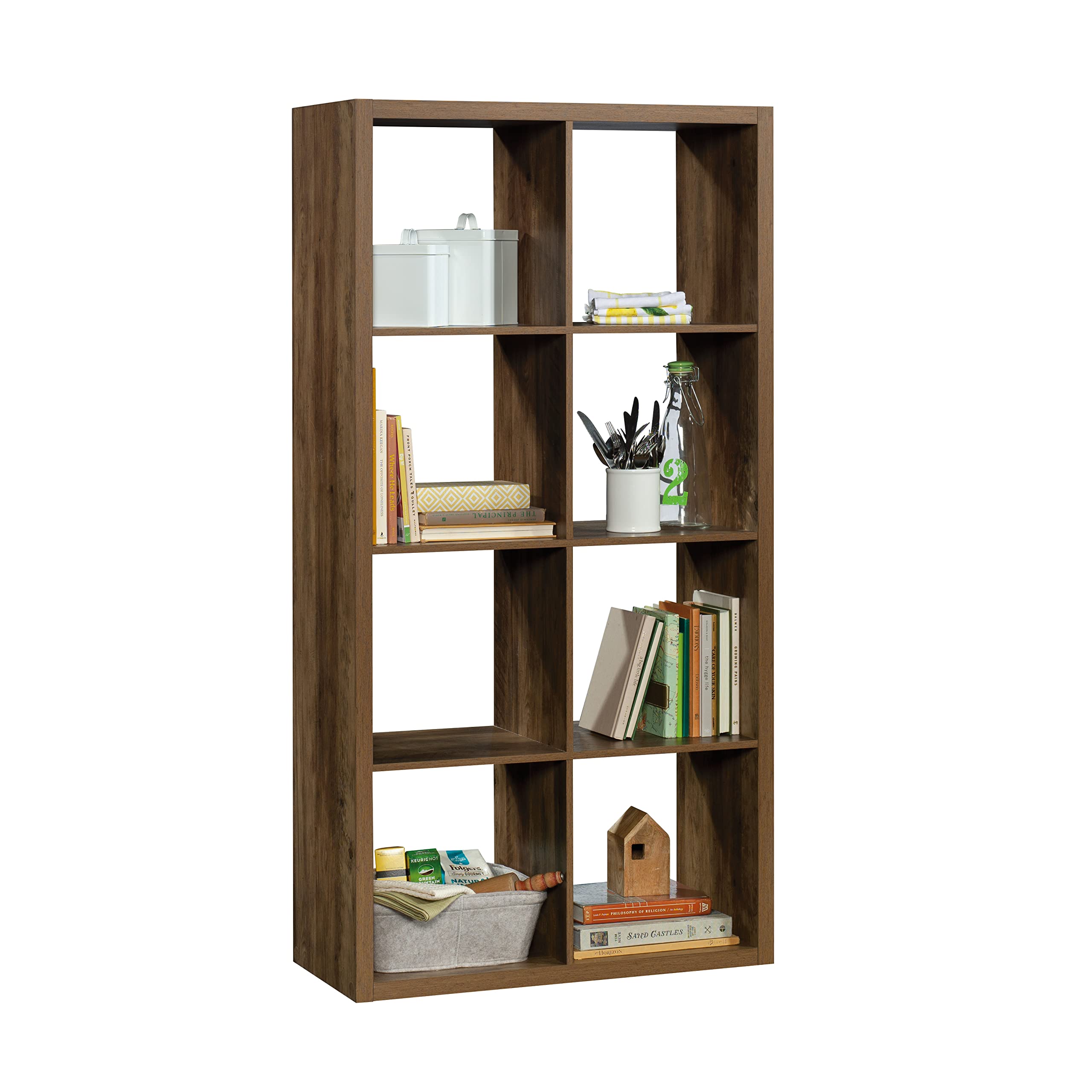 Sauder Miscellaneous Storage 8-Cube Organizer Storage Bookcase/Pantry cabinets, Rural Pine Finish