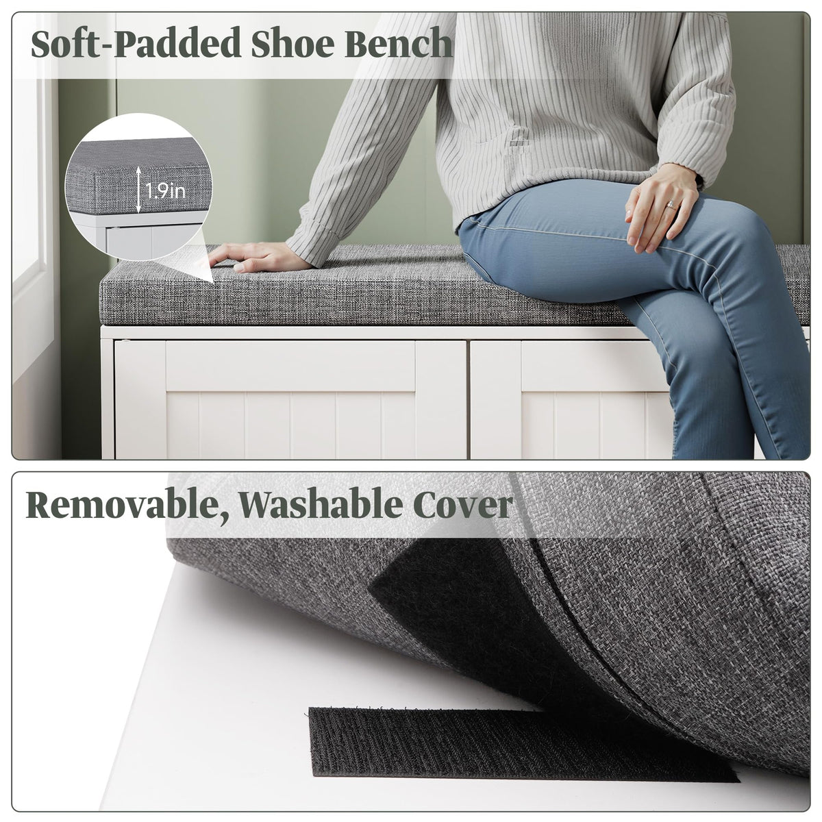 Padded Shoe Storage Bench