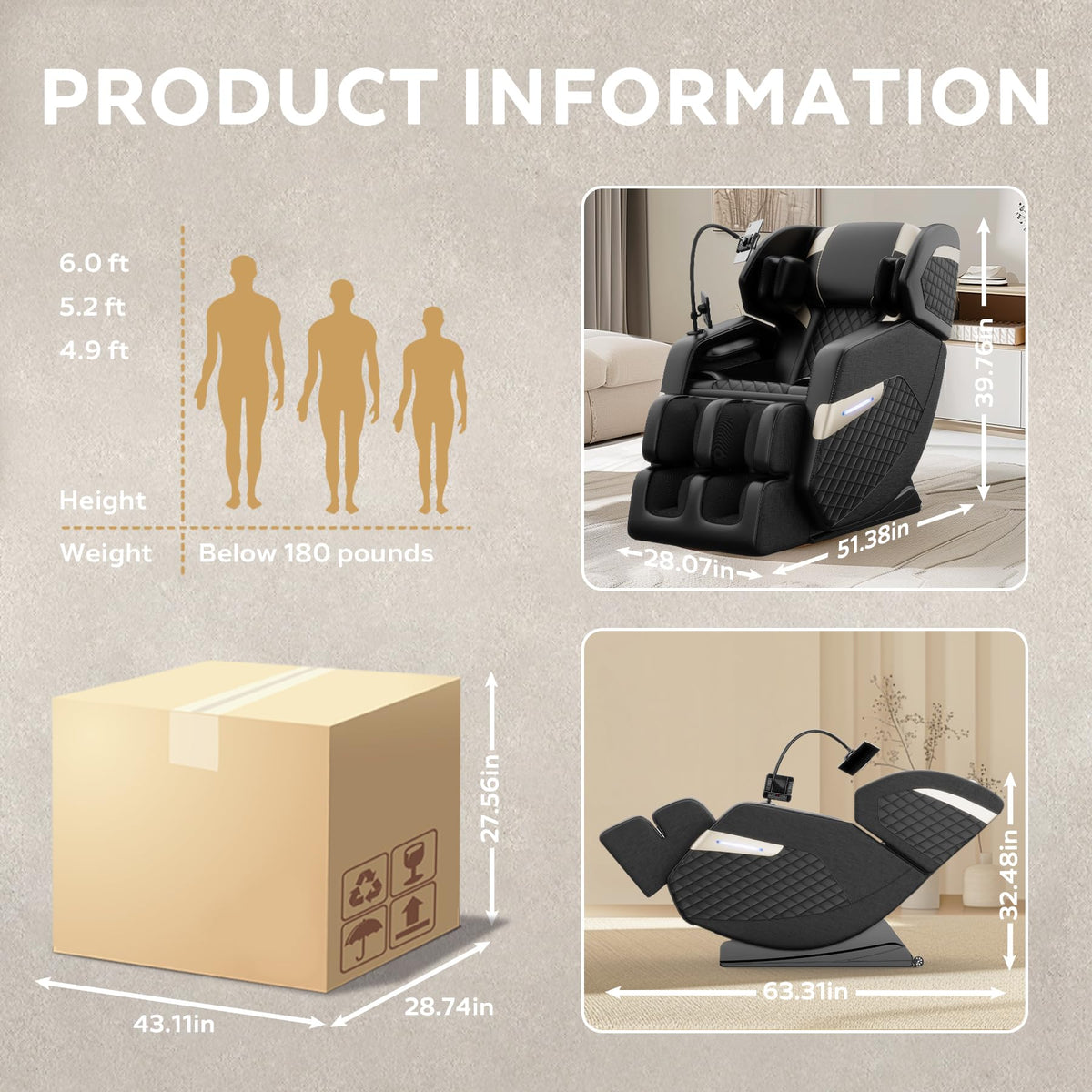 Heated Zero Gravity Massage Chair
