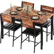 5-Piece Dining Table Set for 4 with Upholstered Chairs