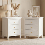 White 3-Drawer Nightstand