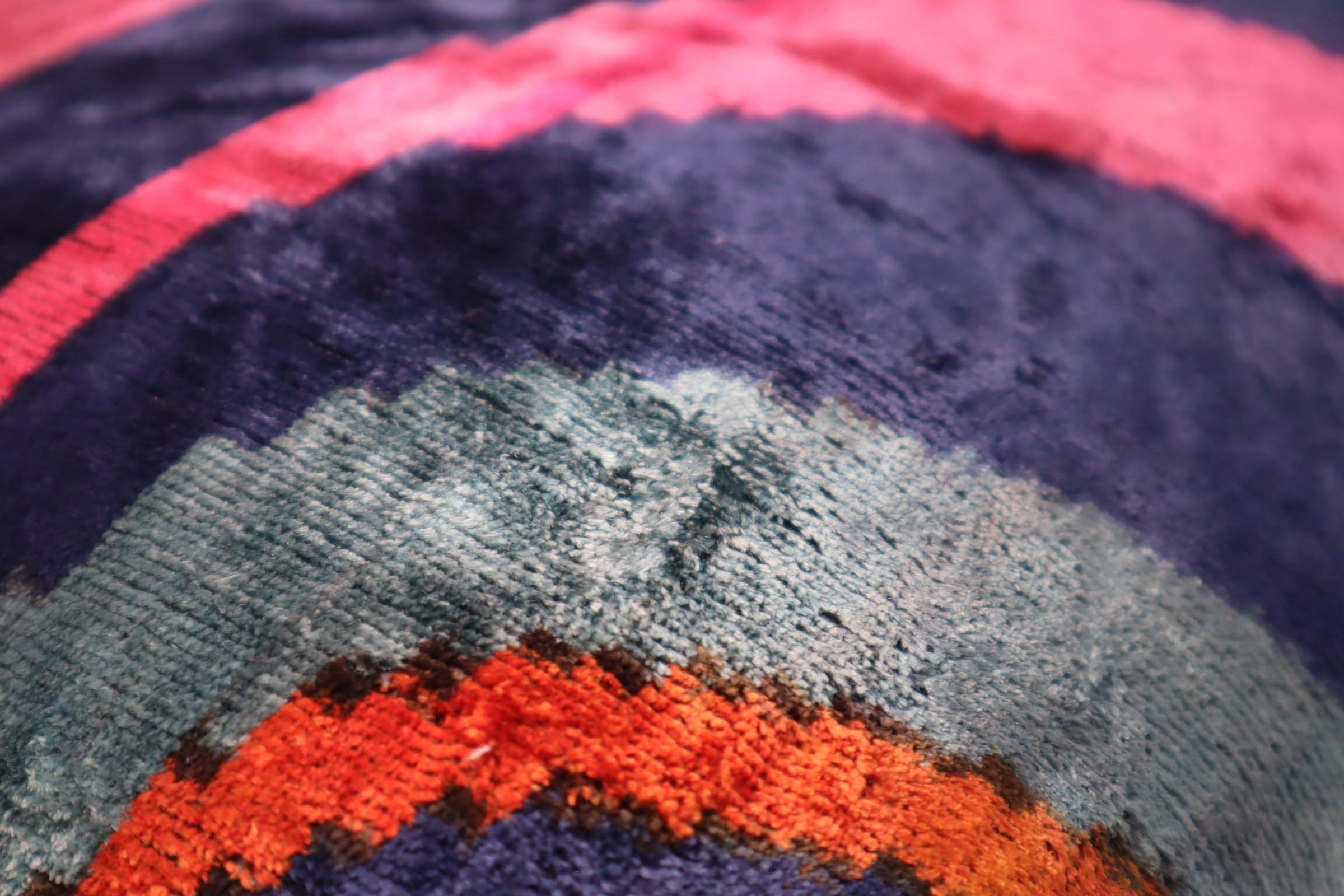 Silk Velvet Throw Pillow 16x24 – Bohemian Ikat, Down Feather Insert