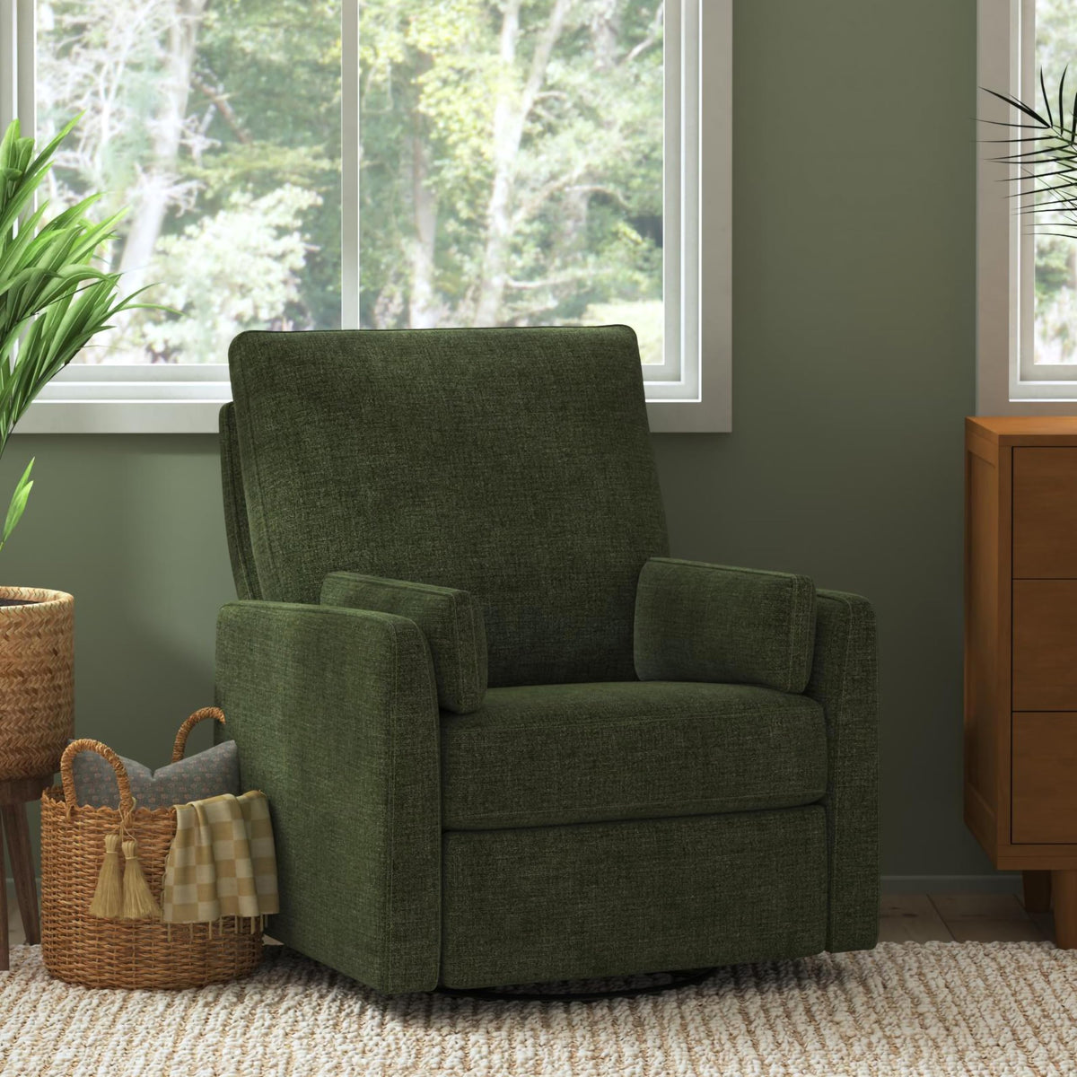 Forest Green Swivel Glider Recliner