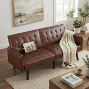 Convertible Futon Sofa Bed with USB