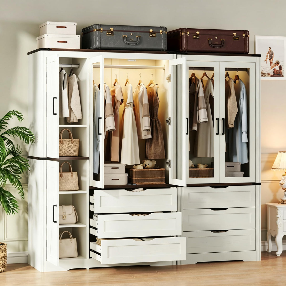 4-Door LED Wardrobe