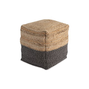 Jute Braided Pouf Ottoman – Square, Farmhouse Style