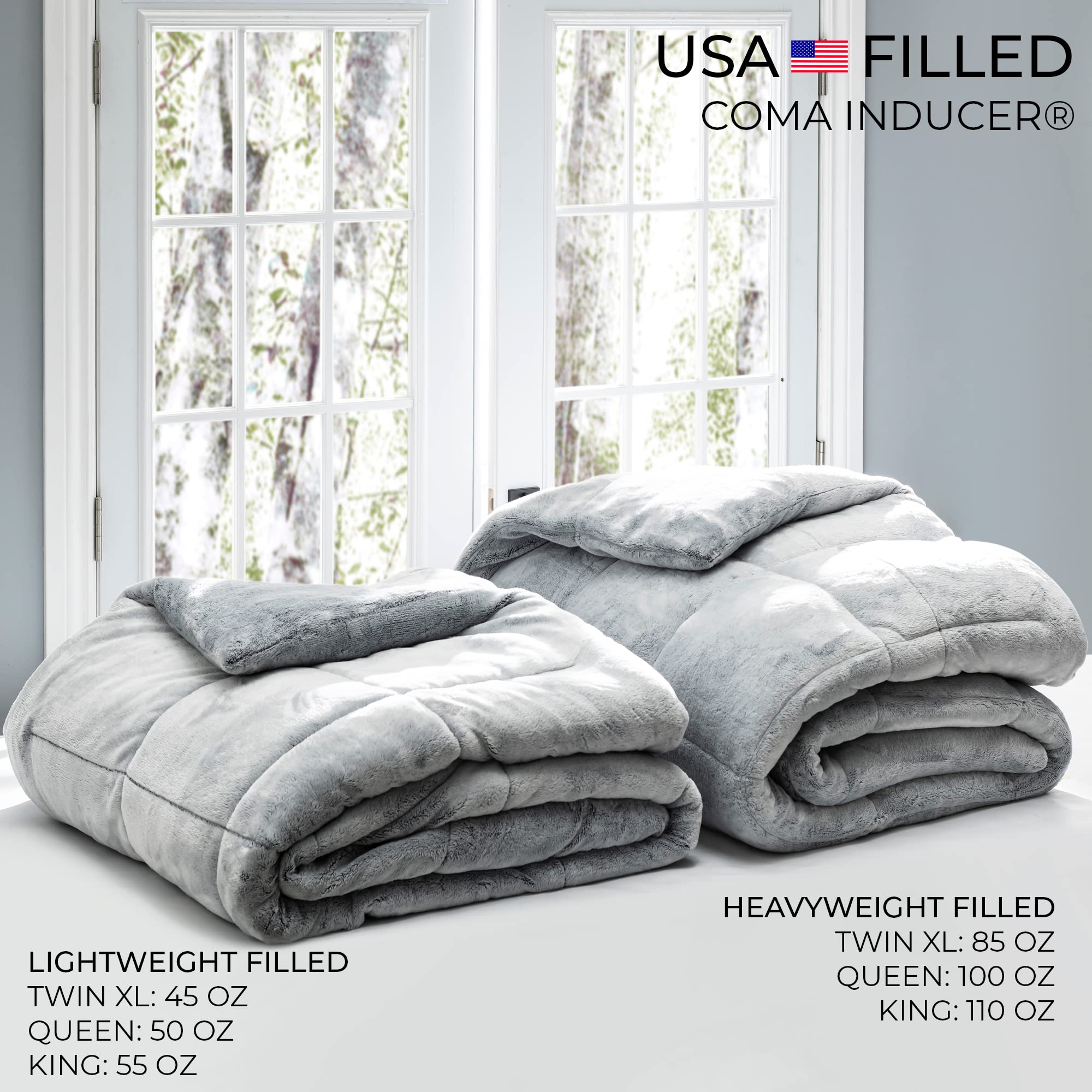 Byourbed NATI Nasti - Coma Inducer® Oversized King Comforter Set - USA Lightweight Filled - Frosted Coal