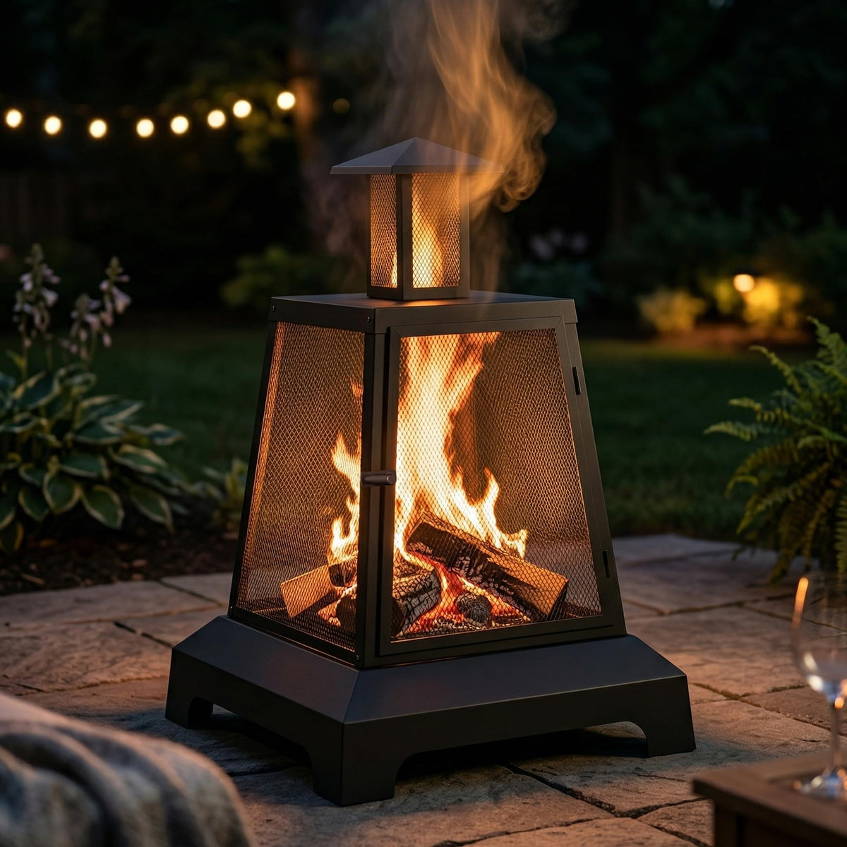 Square Wood-Burning Fire Pit