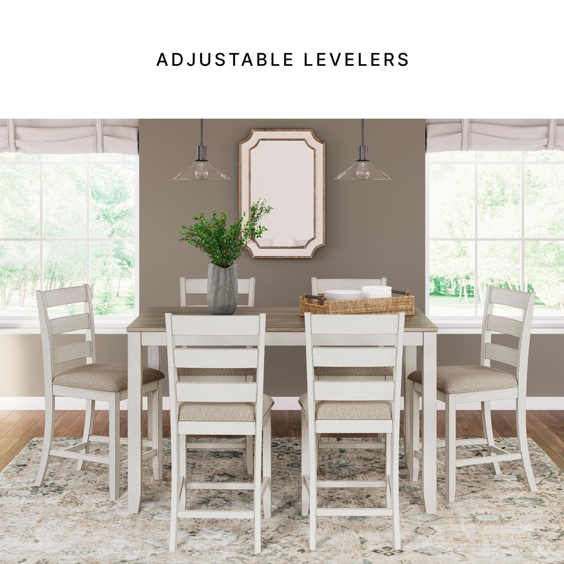 Farmhouse Ladder-Back Counter-Height Bar Stools, Set of 2