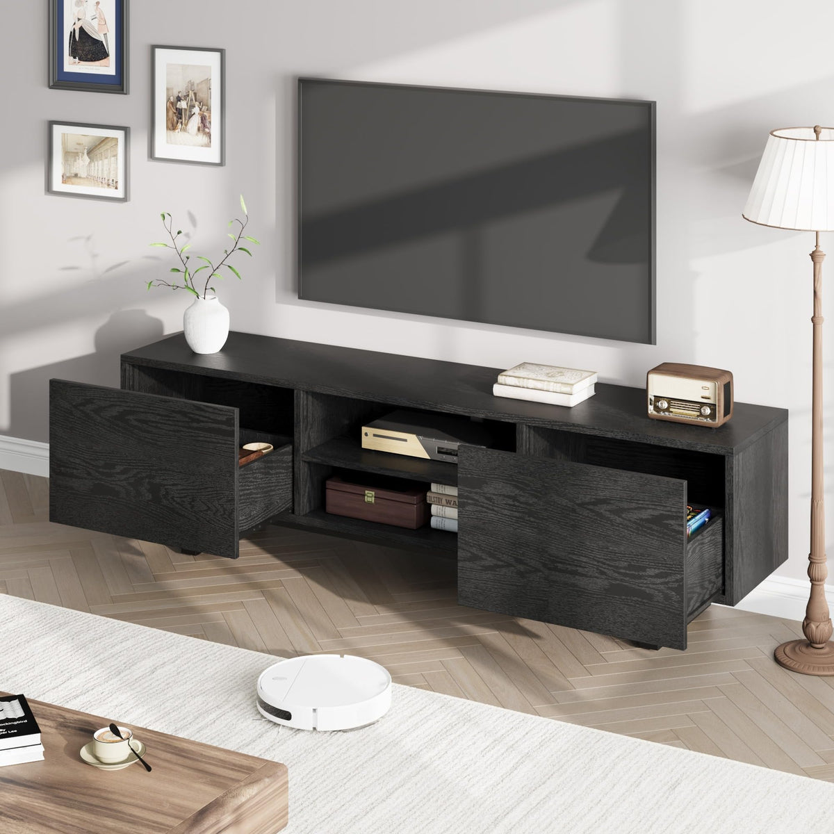 Industrial TV Stand with Drawers