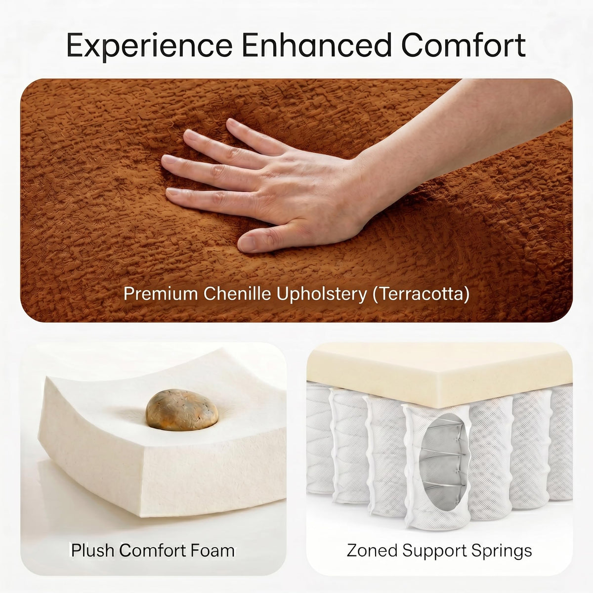 Chenille Sleeper Sofa with Storage