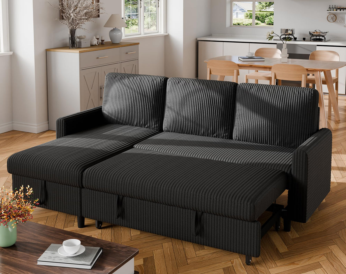 Corduroy Sectional Sleeper Sofa