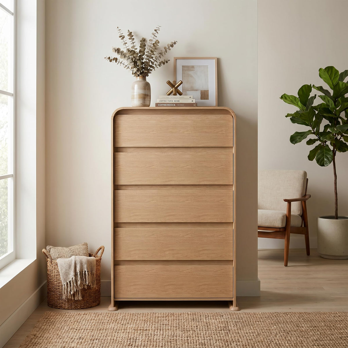 Natural 5-Drawer Dresser