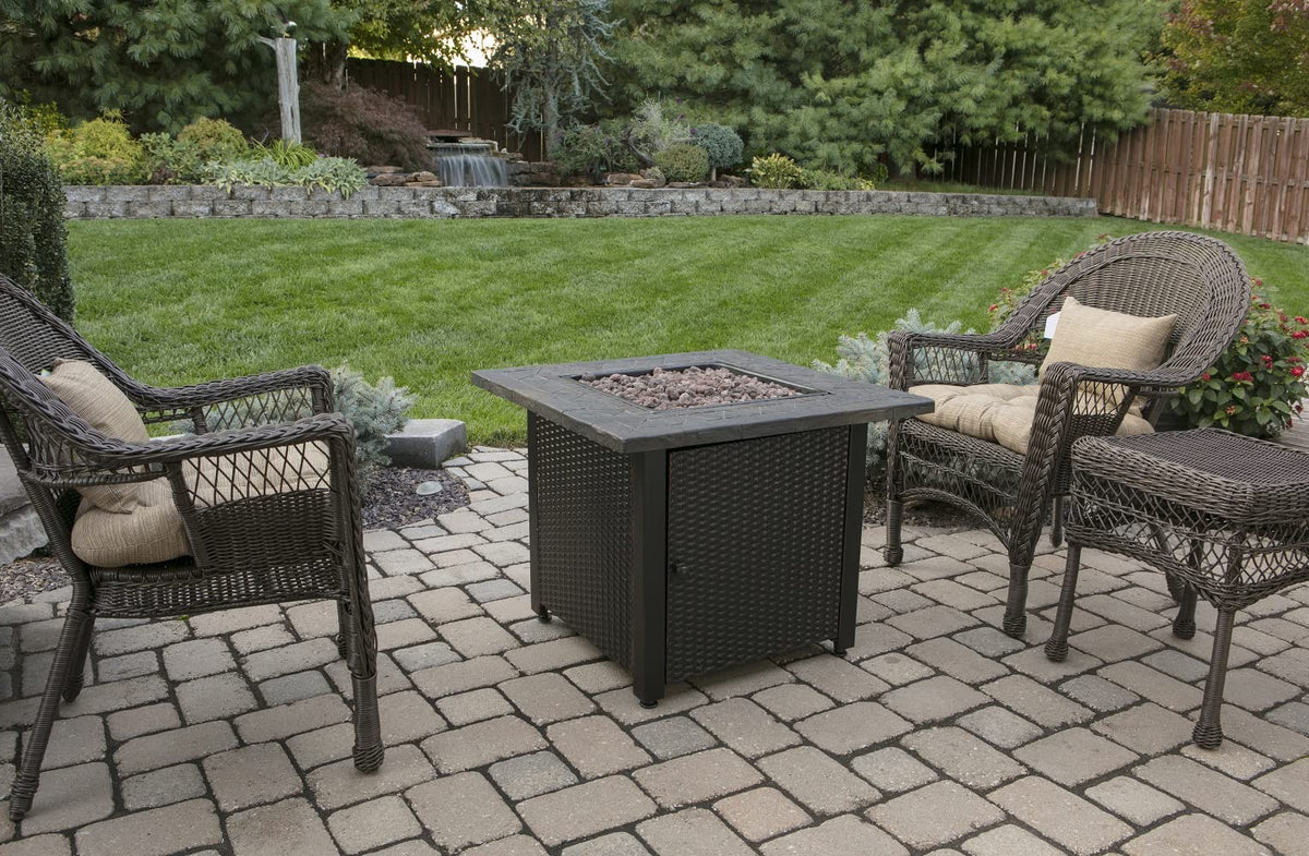 Square Propane Fire Pit Table