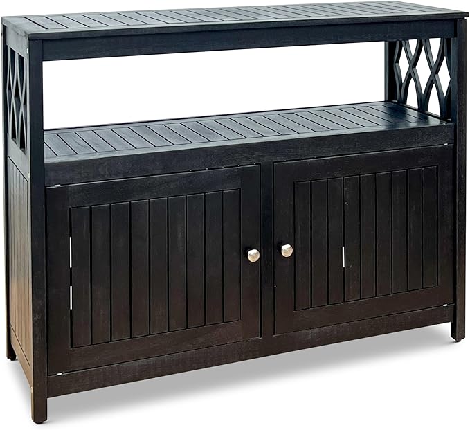 Outdoor Eucalyptus Sideboard Buffet Cabinet with Storage