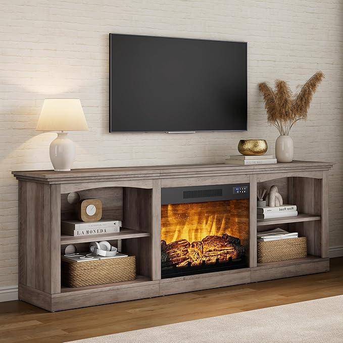 70" Farmhouse Fireplace TV Stand