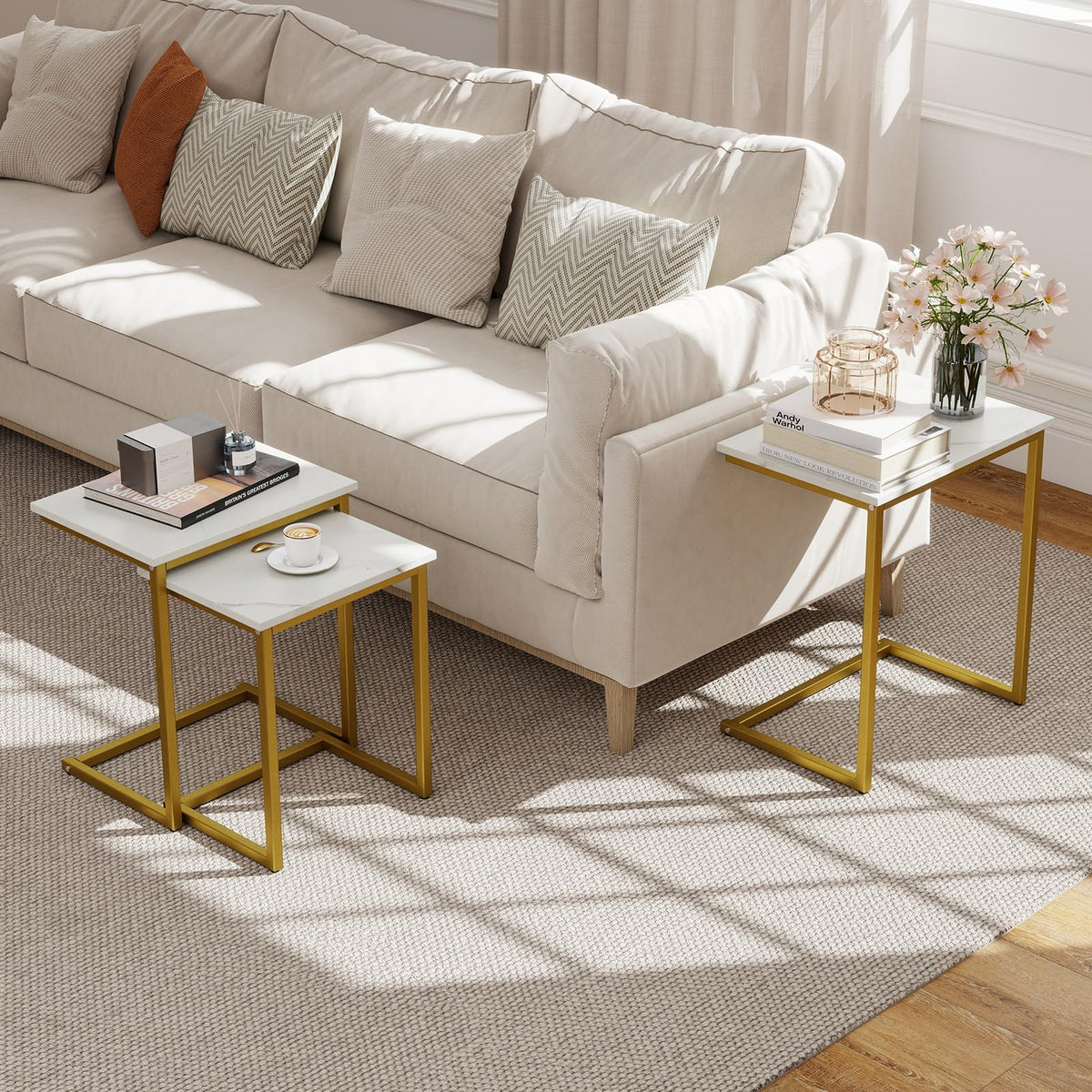 C-Shaped Nesting Tables, Set of 3