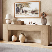 Epecoya 86-Inch Console Table for Living Room, Farmhouse Extra Long Entryway Table, Wood Sofa Table Behind Couch for Hallway, Entry Way, Entrance, Light Oak Brown