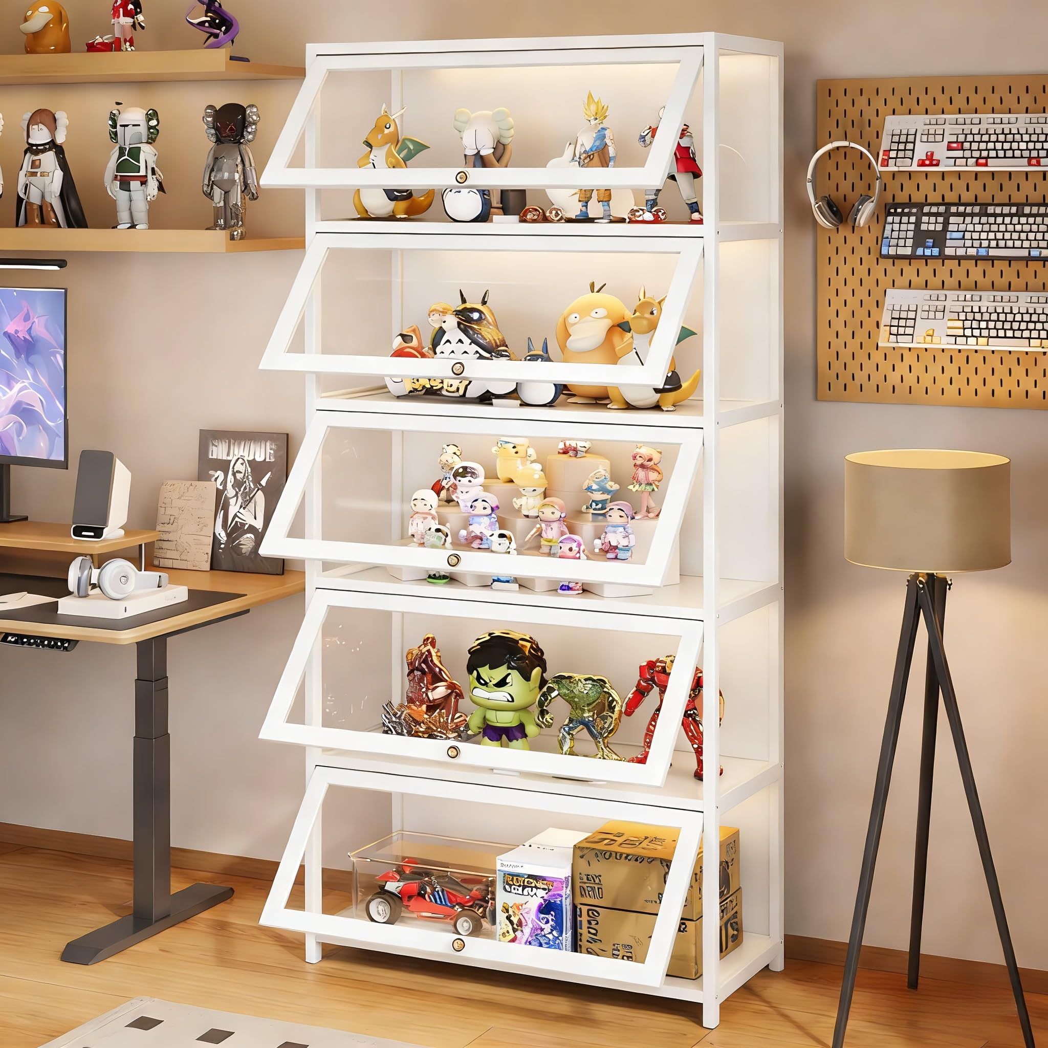 5-Tier Curio Display Cabinet with Acrylic Doors