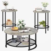 3-Piece Coffee & End Table Set with Storage