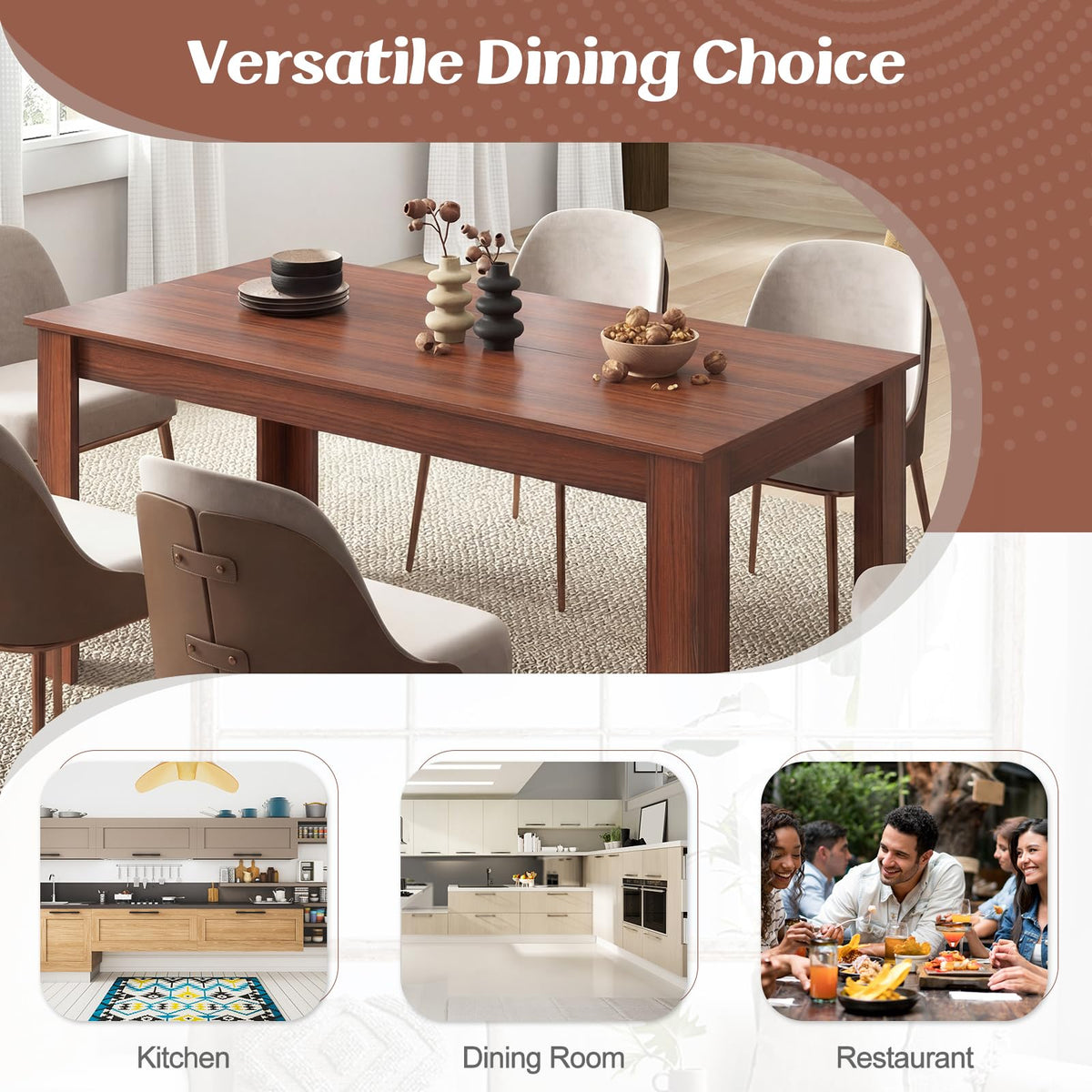 Walnut Rectangular Dining Table