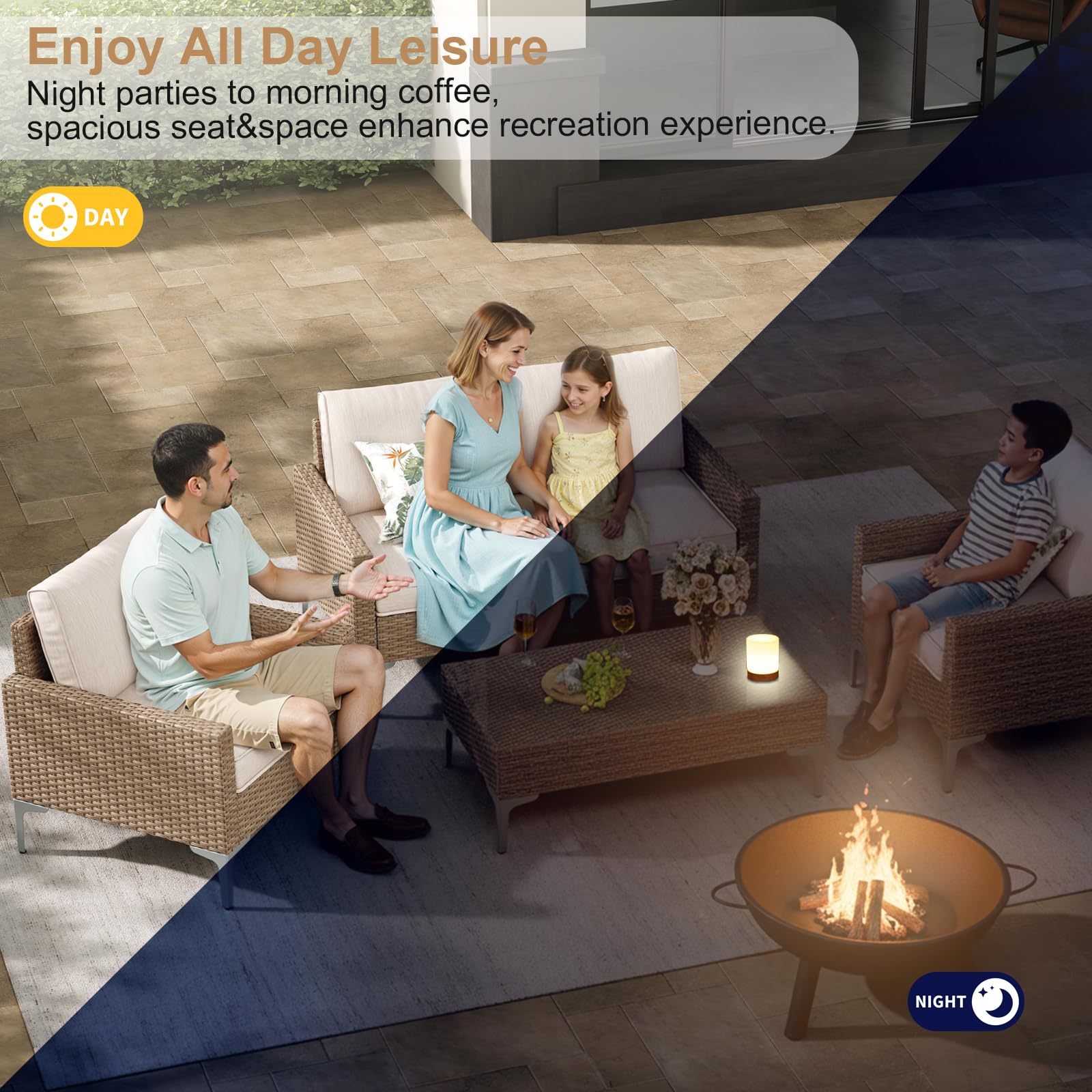 4-Piece Outdoor Patio Conversation Set