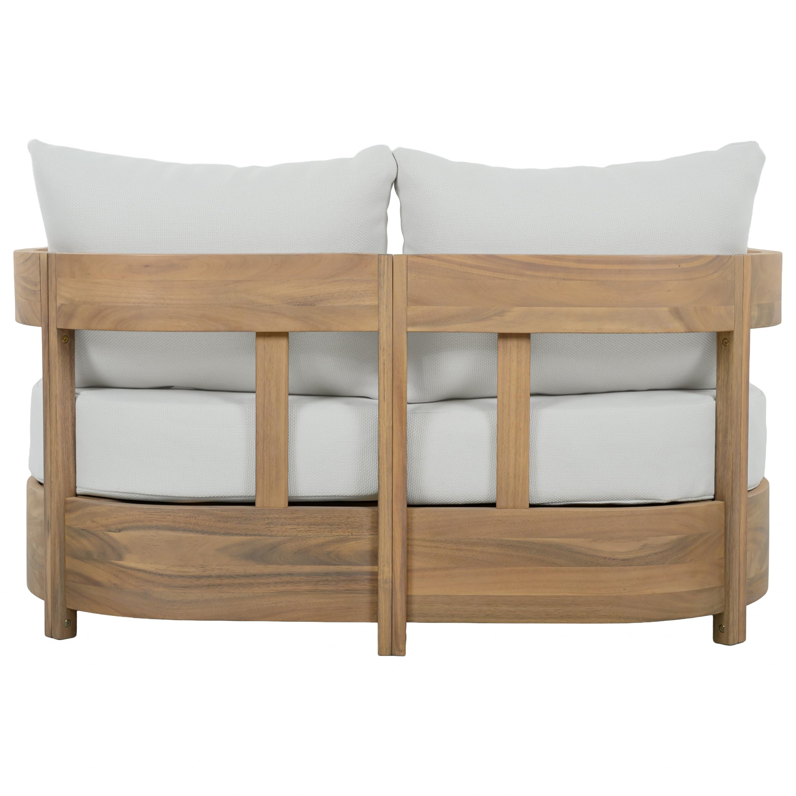 SAFAVIEH Outdoor - Kento Daybed - Oak Solid Wood & Ivory Cushion - Weather Resistant - Ideal for Deck, Patio, Backyard, 51.6" W x 63.4" D x 23.2" H (PAT7100B)