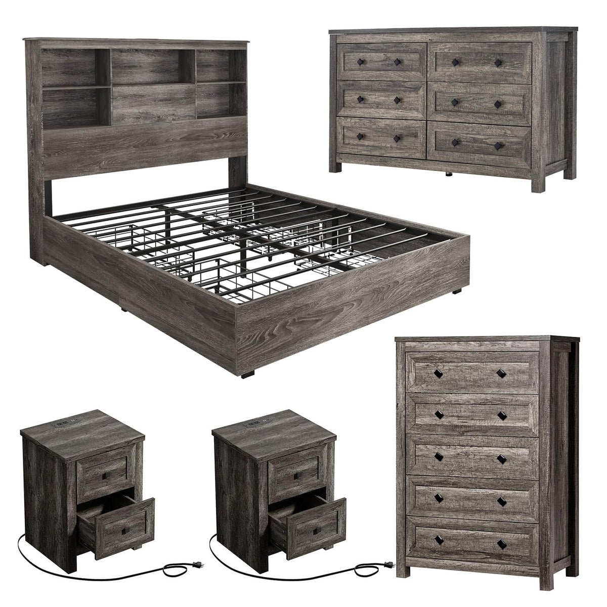 5-Piece Farmhouse Queen Bedroom Set
