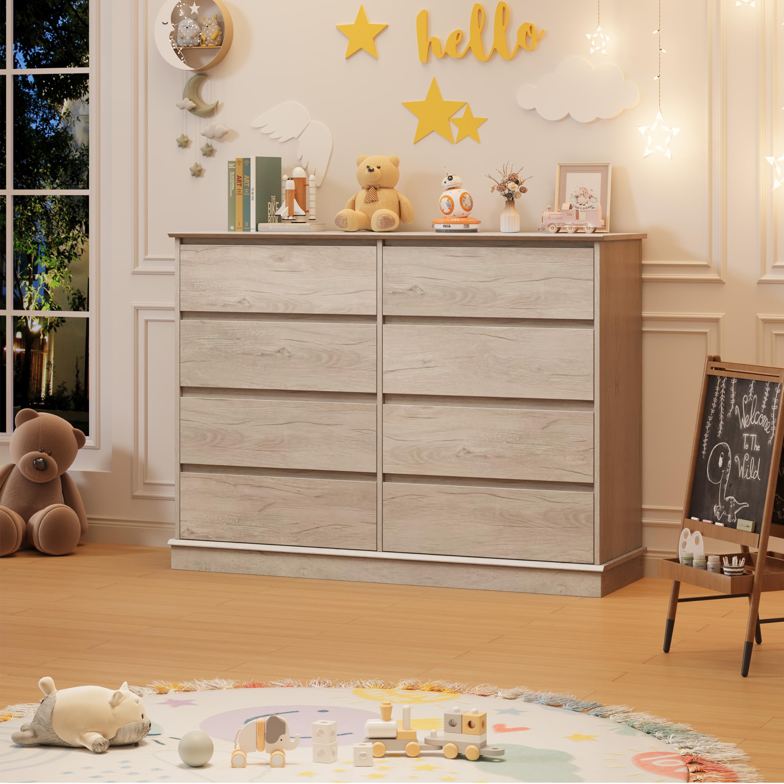 8-Drawer Dresser with Top Surface