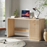 60" Fluted Executive Desk with Storage Cabinet